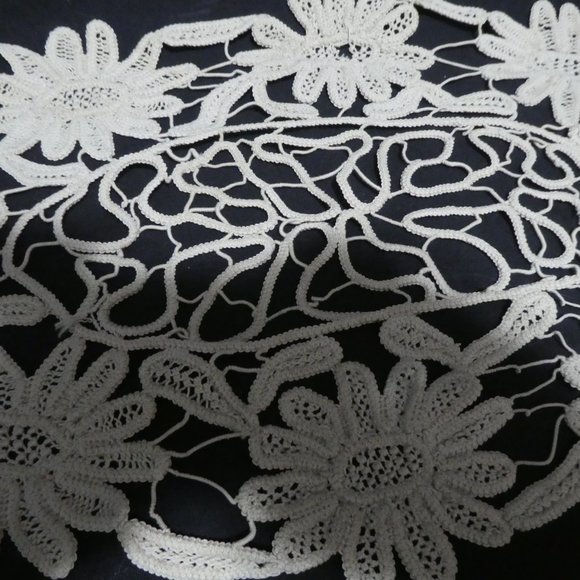 Vintage Handmade Oval Floral Crochet Doily - Picture 12 of 13